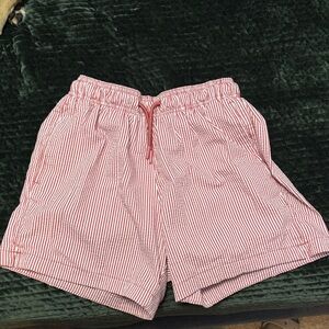 H&M Pink and White Striped Athletic Shorts